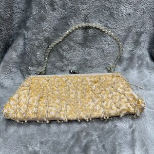 Bijoux Terner Gold Beaded Mini Bag